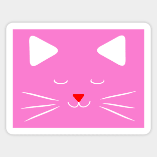 White Cat Cute Design Shirt Pink TShirt Kitty Cat Sticker